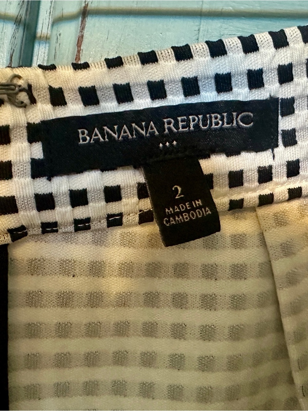 Banana Republic Black and White Gingham Flared Skirt - Picture 2 of 3